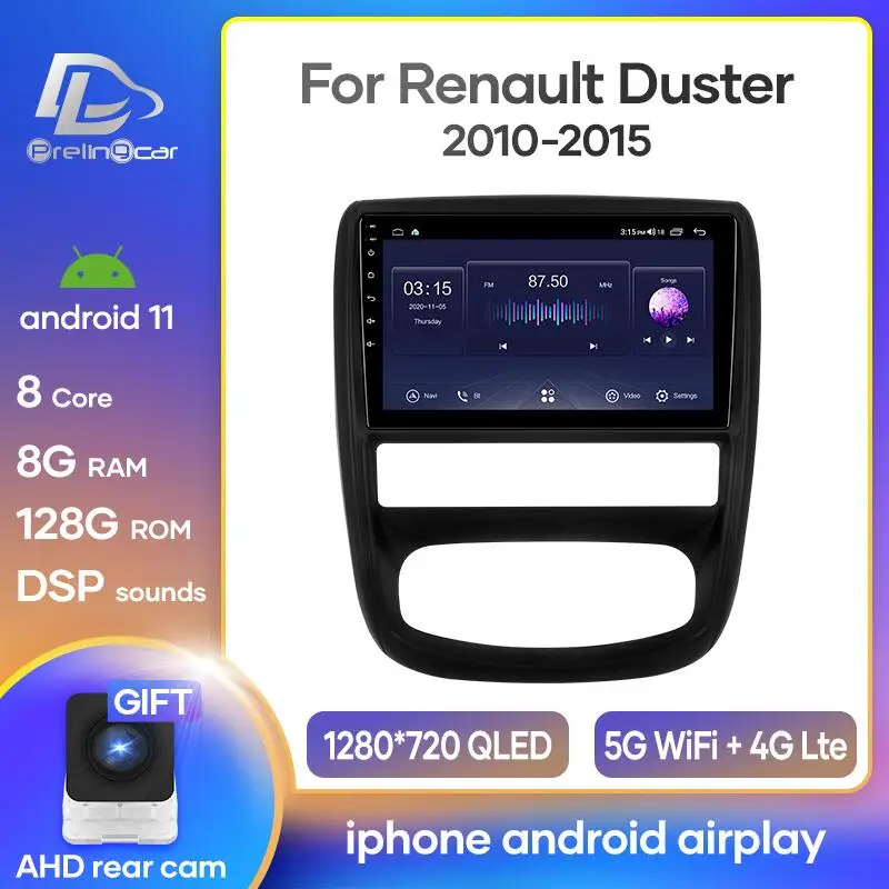 prelingcar For Renault Duster 2010-2015 Terrano 2014-2020 car monitor Radio Multimedia Video Player Navigation Android stereo | Автомобили