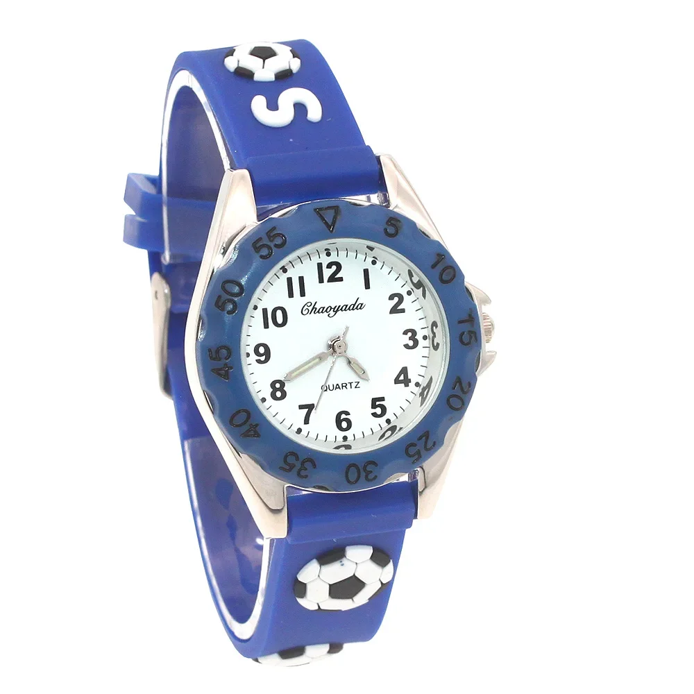 Haute qualité nouvelle mode couleur dessin animé Football étudiants enfants montre montre à Quartz montre-bracelet électronique cadeaux garçons montres