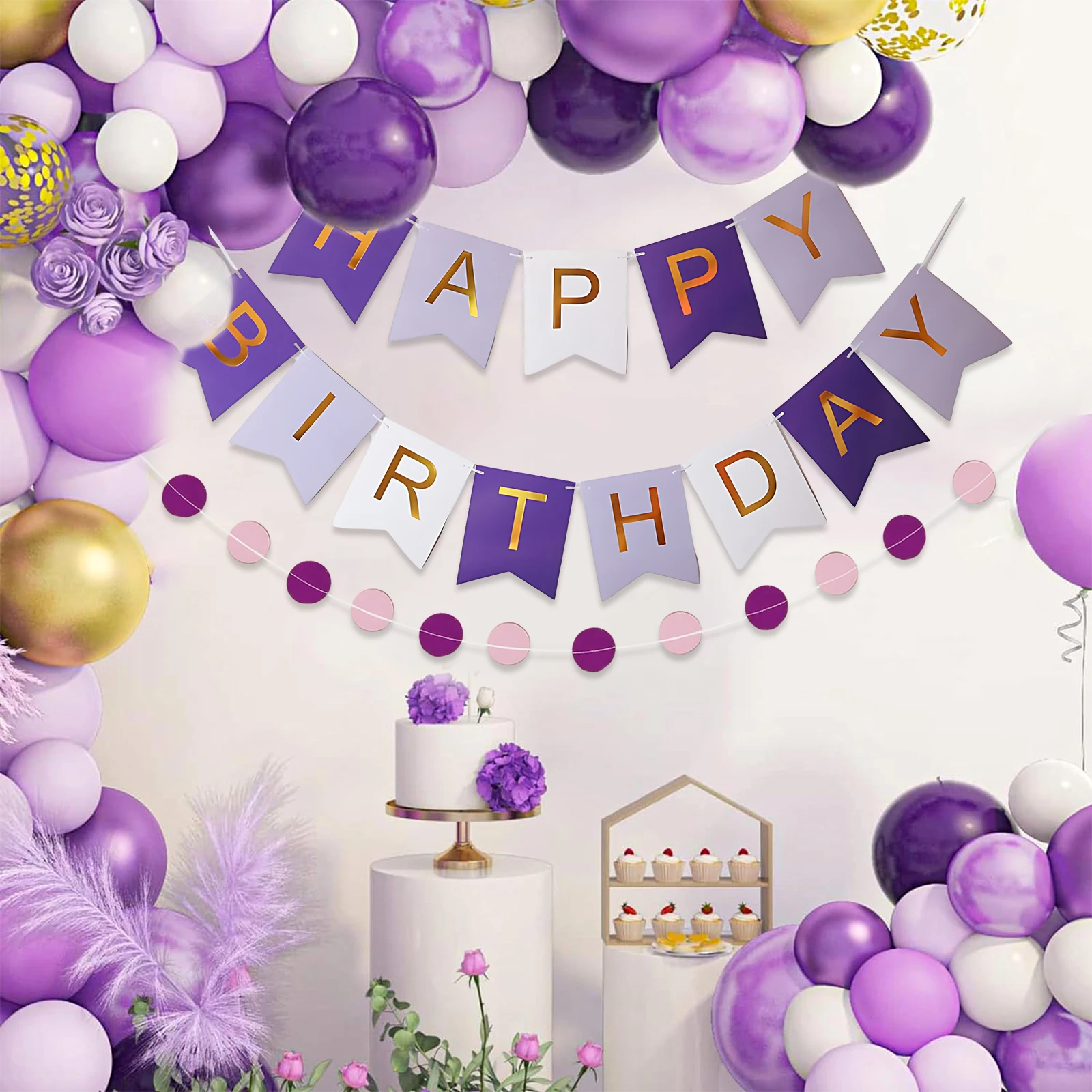 Birthday Banner Party Decorations Bunting Banner Happy Birthday Baby Garland Flag For Baby Shower Party
