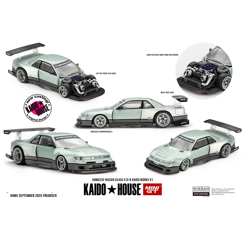 PreSale 1:64 Nissan Silvia S13 R KAIDO WORKS V1 KHMG 232 Openable