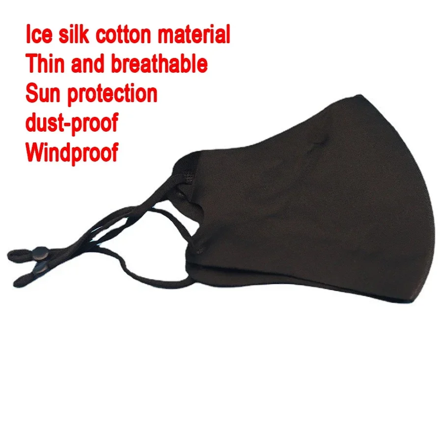 Face mask 10PCS DIY adjustable washable anti dust ice silk mouth mask breathable summer protective