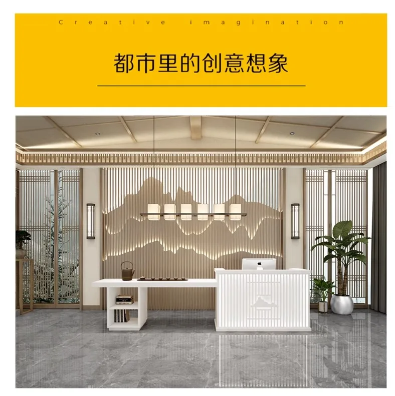 Description Picture 3 of itemBar Counter Reception Desks Office Table Modern Hotel Reception Desks Commercial Display Shelf Meuble De Reception Furniture