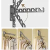 Clothes Drying Rack Adjustable Angle Clothes Hanger Wall-mounted Coat Dryer Collapsible Clothing Organizer Large Loading-bearing 6