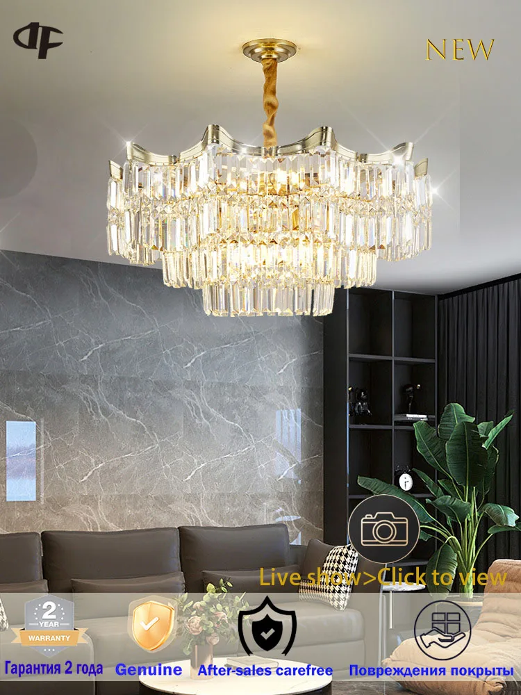 

Modern crystal chandelier indoor luxury living room bedroom room pendant light E14 lamp restaurant kitchen ceiling pendant light