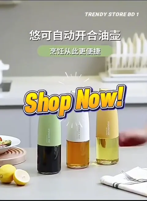 Internet Celebrity 500ml Automatic Oil & Sauce Bottle Smart Auto Open/Close Spill-Free & Leak-Proof Oil Bottle for Effortless Kitchen Use
