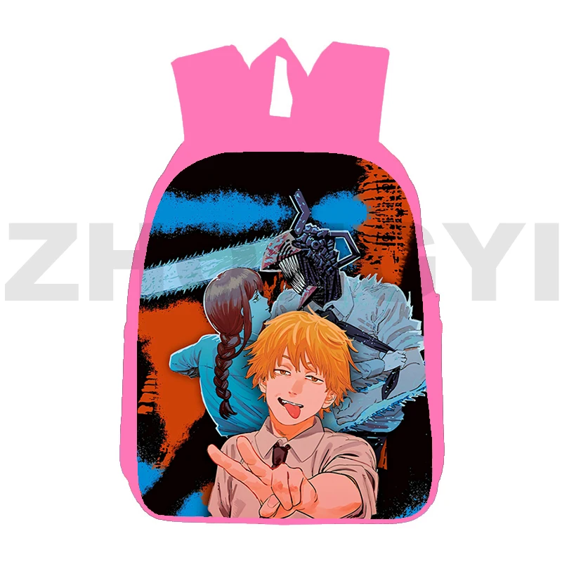 

12/16 Inch Japan Cartoon Chainsaw Man Backpack Teenagers Girl Boys School Bag Bookbag Children 3D Anime Daily Pack Student 2022