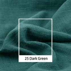 Eco - Friendly Soft Organic Linen Cotton Fabric - 100x130cm (Dark green)