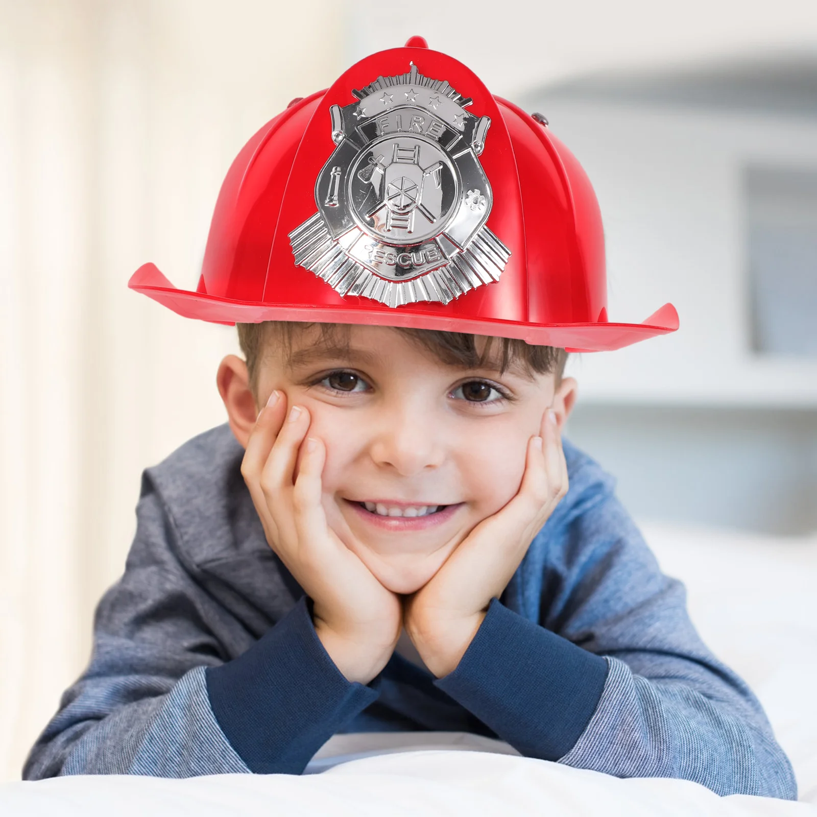

Kids Fireman Firefighter Hats Boys Girls Pretend Role Play Fancy Dress Accessories Kids Halloween Party Role Play Props