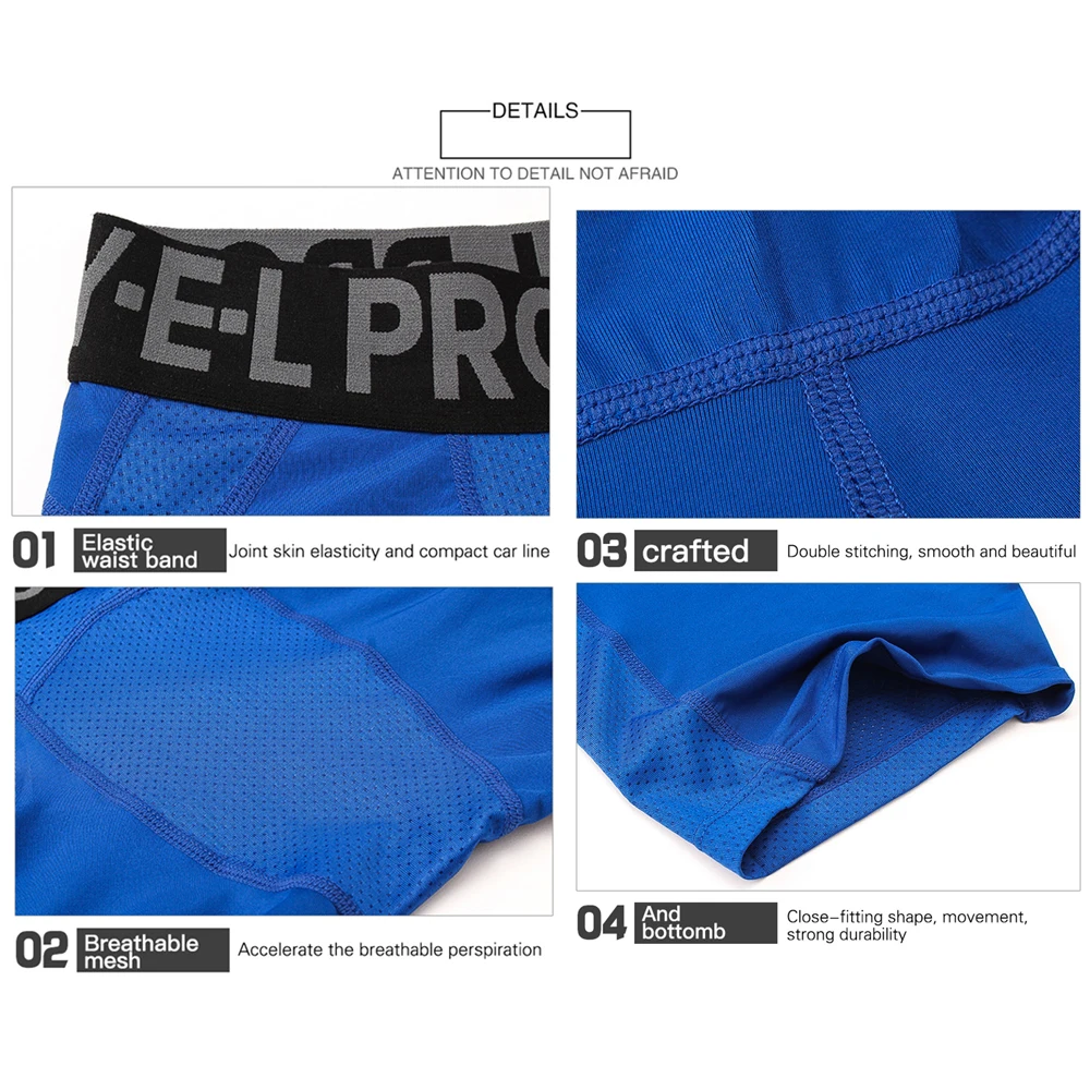 Men Gym Sport Tights Quick Dry Compression Leggings Crossfit Running Shorts Jogging Fitness Shorts Training Basketball Tights