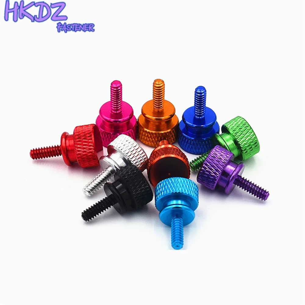 

6#32x10mm Colorful Thumbscrews aluminum step hand screw knurled Thumb screw computer case screw