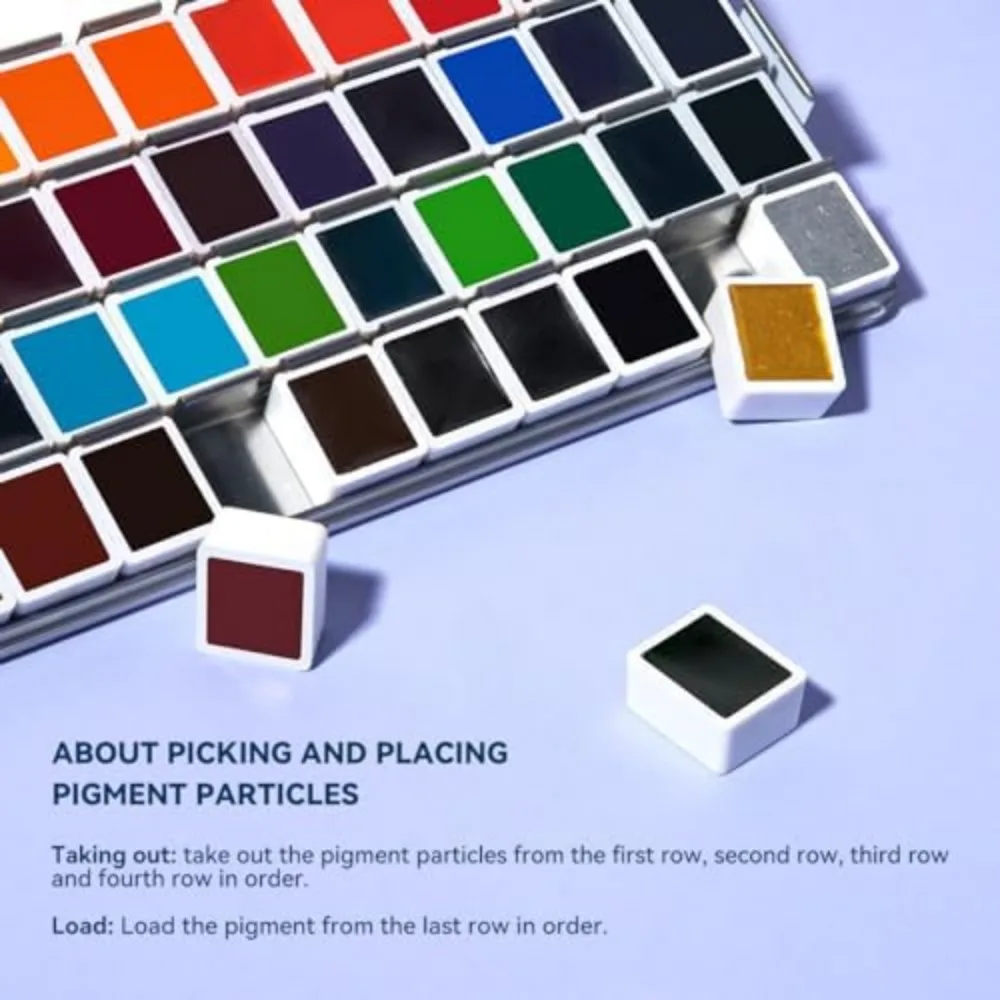 52 Colors Solid Watercolor Paint Set Professional Travel Watercolor Pigment Art Supplies Suitable for Artist Students watercolor painting set watercolor paint watercolor pigment