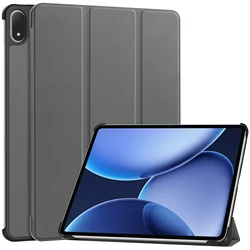 Shockproof Auto Sleep/Wake Tri-Fold Magnetic Stand Tablet Case for oppo Pad 4 Pro (Gray)