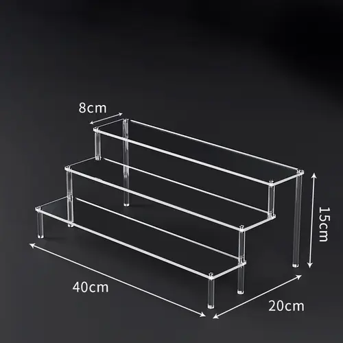 1-5 Tier Acrylic Display Risers Clear Shelf Doll Clay Figurine Display Stand for Desserts Perfume Organizer Showcase W-10 - Image 16