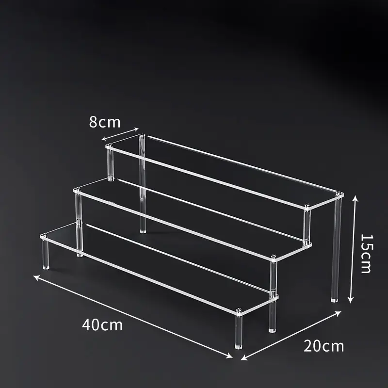 1-5 Tier Acrylic Display Risers Clear Shelf Doll Clay Figurine Display Stand for Desserts Perfume Organizer Showcase W-10 - Image 16