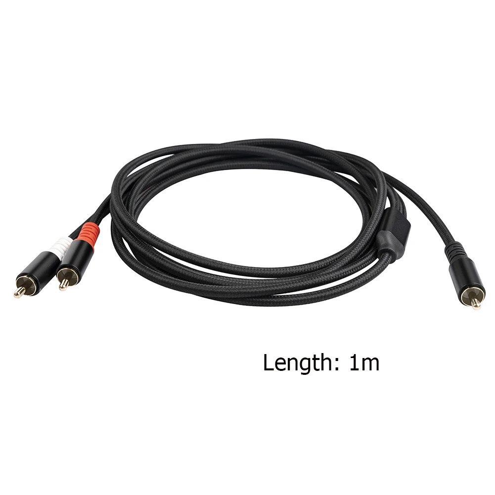 RCA Male to Dual RCA Male Audio Cable Y Splitter Connector