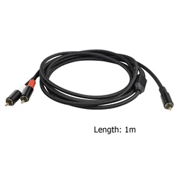 RCA Male to Dual RCA Male Audio Cable Y Splitter Connector (1M)