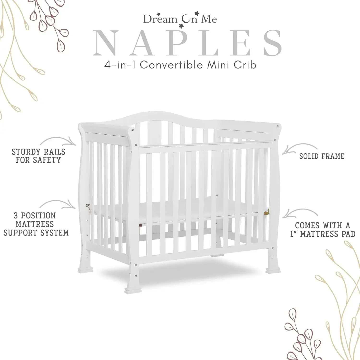 Convertible Mini Baby Crib 4
