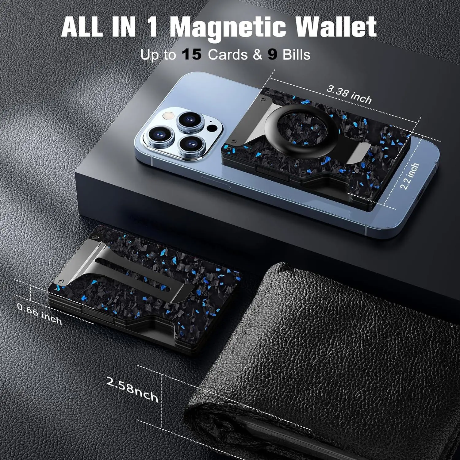 Magnetic Durable Phone Wallet - Heavy Duty Card Holder Gift