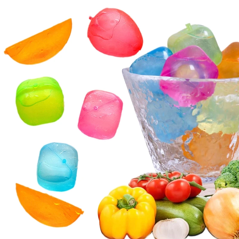 Grade Refreezable Ice Cubes Plastic Non-Diluting Ice Cubes Reusable Washable Picnic Camping 6pcs