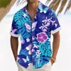 Plant Printed Men's Hawaiian Beach Shirts Summer Casual Short Sleeve Lapel Shirts Holiday Shirts For Men Large Size Men Clothing 3