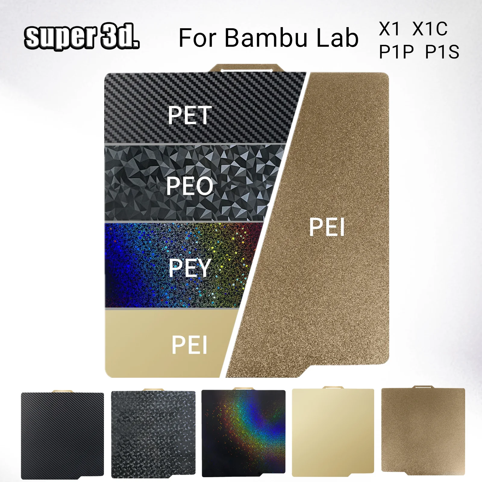 3D 프린터 부품 필라멘트 용접기 커넥터, Ender 3 PRO 알루미늄 블록, 1.75mm PLA ABS 필라멘트 센서, 알렌 키 도구 포함 11 Bambu Lab X1/P1P 업그레이드용 탄소 PET 시트, Bambulabs P1P 침대용 양면 3D 인쇄 PEO 플레이트 페이, 257mm, 1 개