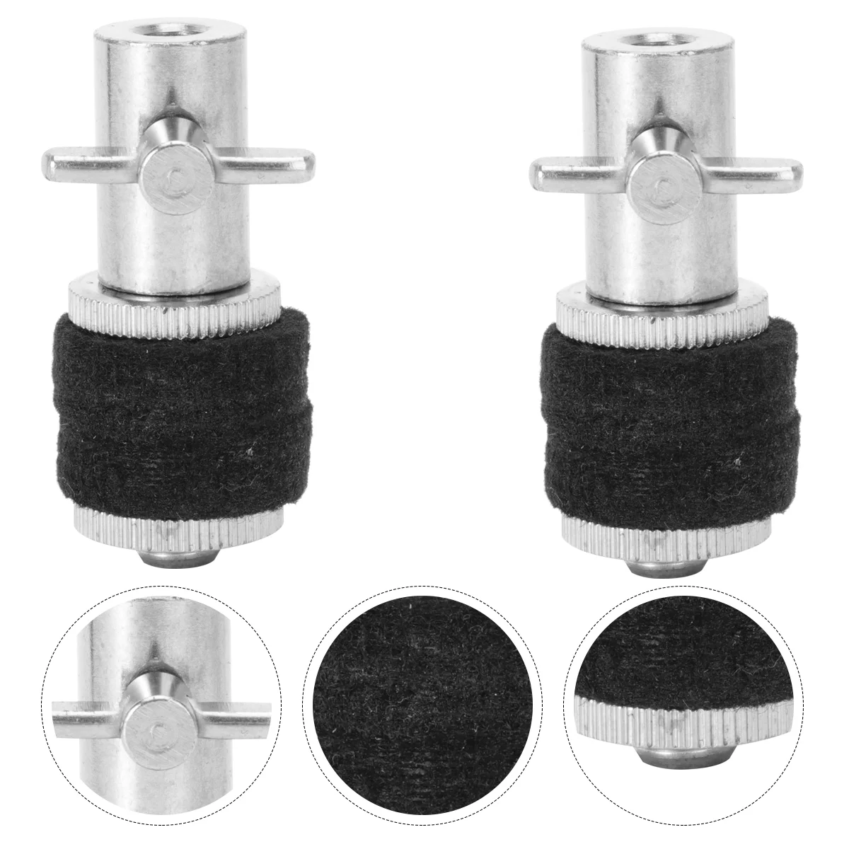 2 Pcs Hats Hi-Hat Clutch for Cymbal Stand Jazz Drum Parts Accessories Percussion Black