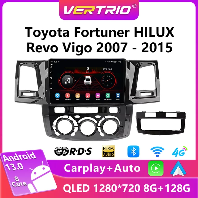 For Toyota Fortuner HILUX Revo Vigo 2007-2015 Android 13 Autoradio Car Multimedia Video Player 2din DVD Stereo 4G Carplay GPS BT