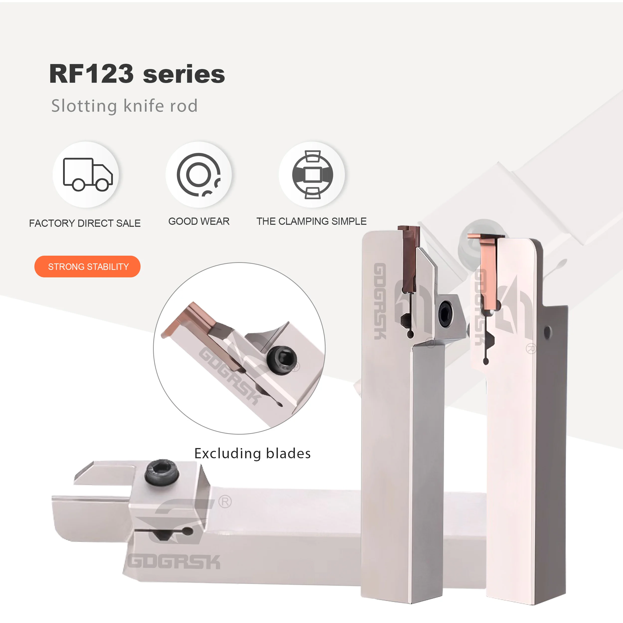 RF123E1212J-2D24/123J2525M-5T45 Frässtange aus Federstahl mit äußerer kreisförmiger Nut, Werkzeughalter der RF123-Serie für numerisch gesteuerte Nutenbearbeitung