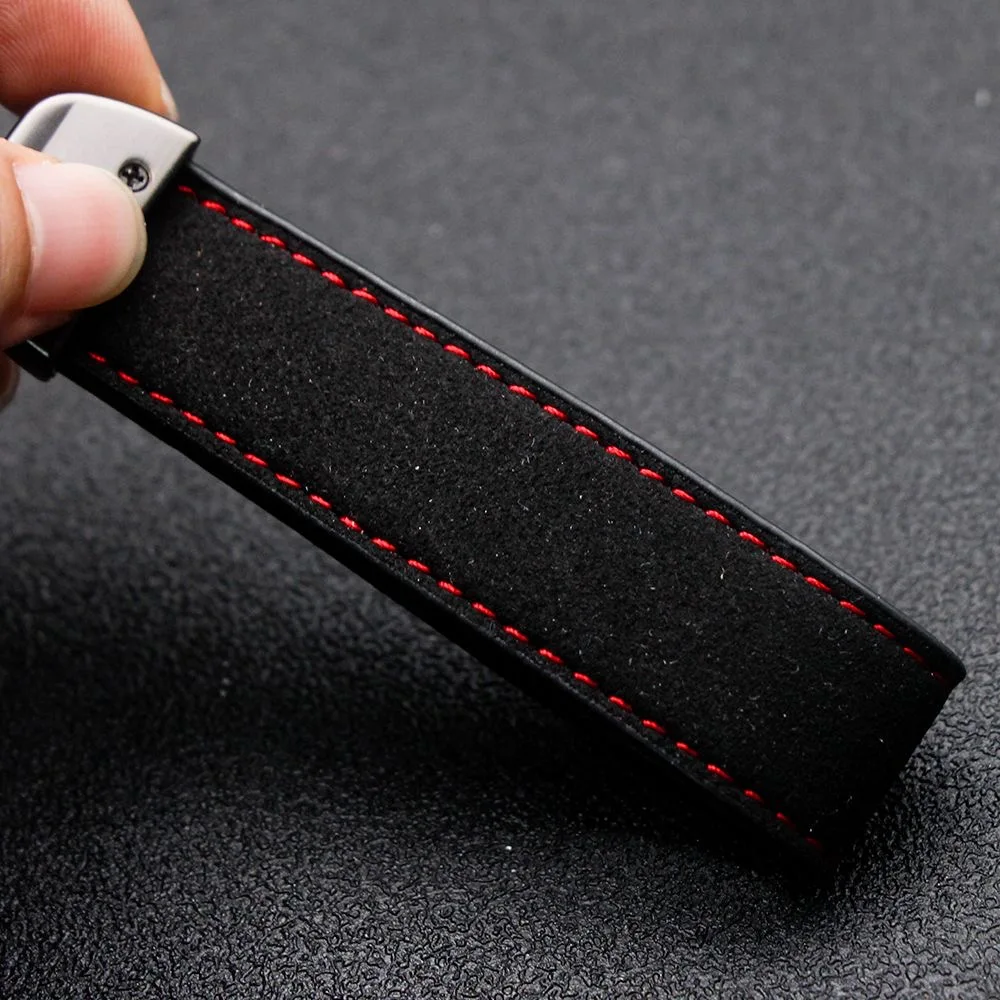 Suede Leather Keychain Car Keyring For Peugeot 206 207 208 301 307 308 T9 406 407 508 2008 3008 5008 108 RCZ 607 4008 301