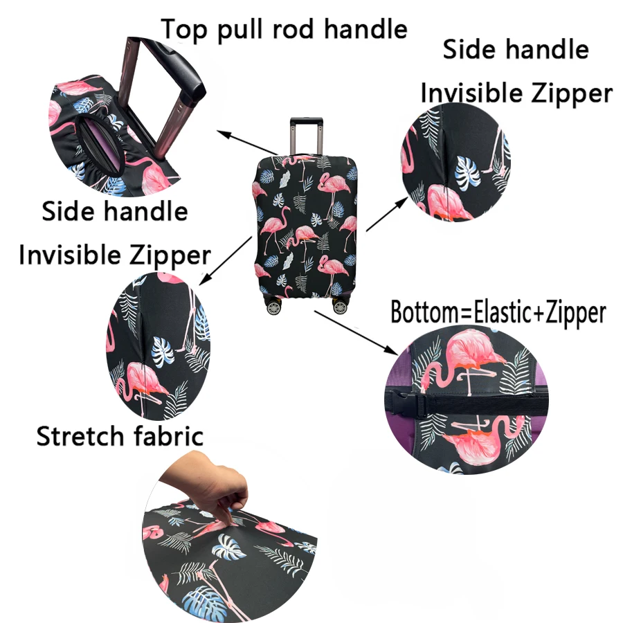 Map Design Luggage Protection Cover + Straps Thickened Wear-Resistant Polyester Fiber Dust Cover Travel Accessories luggage cover,luggage strap