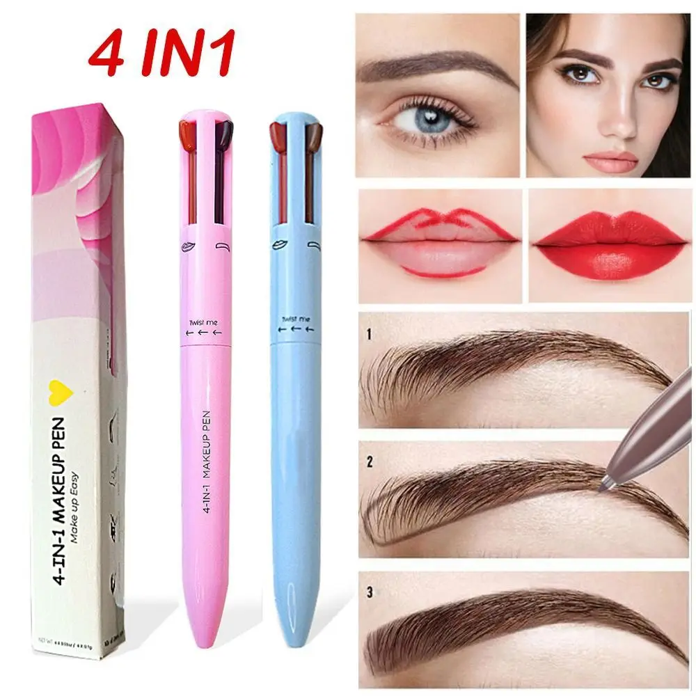 

Glitter Highlighter Eyeliner Pen Easy Color Cosmetic Tool Women Eyebrow Pencil 4 in1 Makeup Pen Tattoo Marker Lip Liner Pen