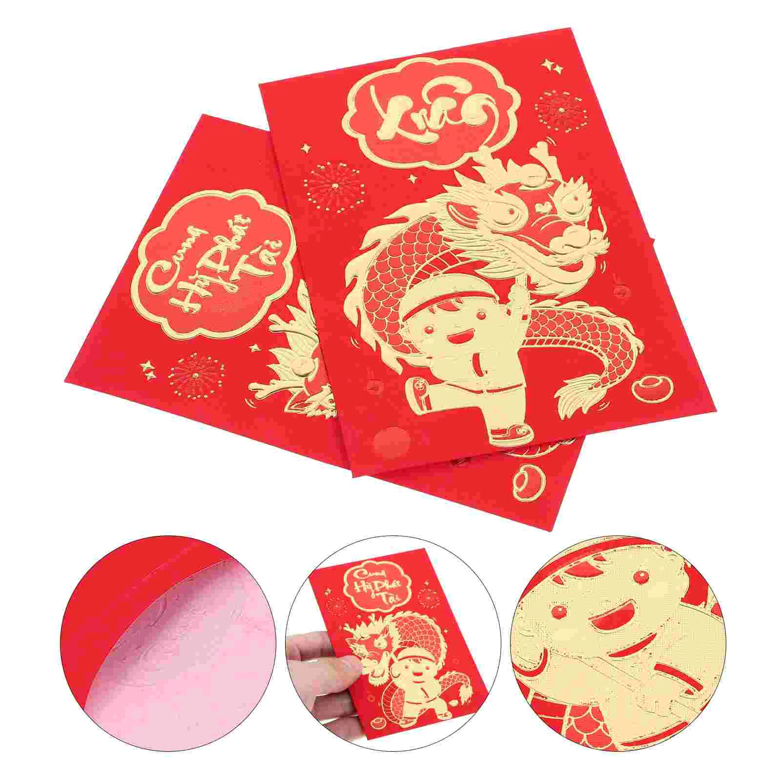 Money Red Pockets Chinese Lucky Money Envelopes Year Red Envelopes Cash Envelopes Money Bags Random Style