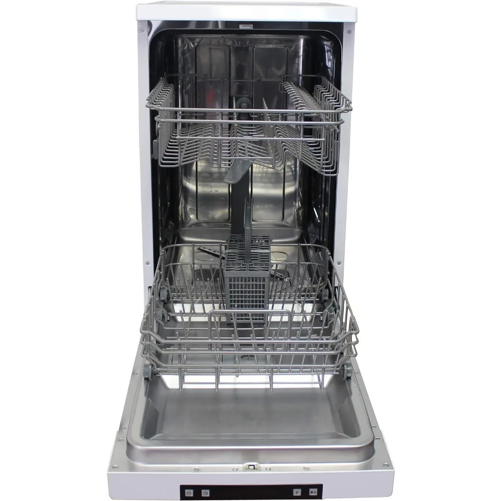 Wide Portable Dishwasher 6 Wash Programs, 8 Place Settings and Stainless Steel Tub &ndash; White