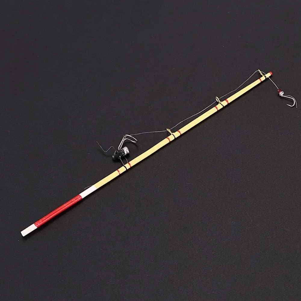 

Life Scene Toy Model Toy Dolls Dollhouse Mini Fishing Pole 1:12 Fishing Rod Pole Miniature Fishing Tool Fishing Pole Model