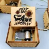 You Are My Sunshine Music Box Color Printing Wooden Hand Crank Musical Box Birthday Present Valentine's Day Christmas Gift New 3
