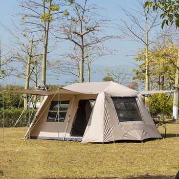 Sonuto Quick Setup Large Camping Automatic Tent 4-7 Person Double Hall Ridge Tent with Canopy Outdoor Family Adventures Tents 5