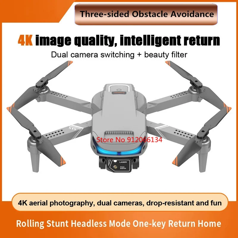 

Three Way Obstacle Avoidance WiFi FPV 4K HD Dual Camera RC Drone 2.4G Optical Flow Hover One Key Return Foldable RC Quadcopter