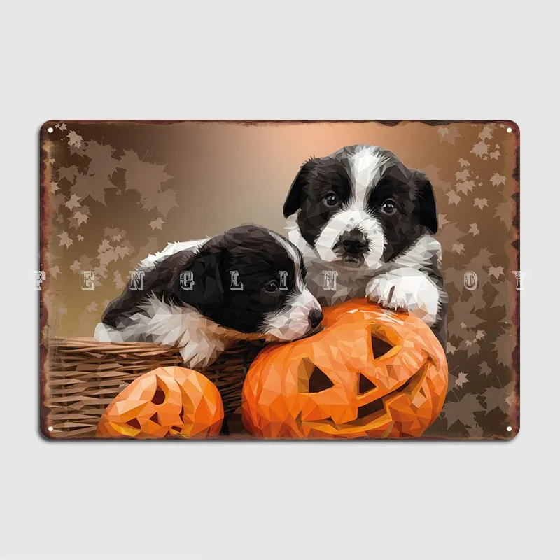 

Металлическая настенная вывеска в виде корзины с собаками, Забавный Настенный декор, кинотеатр, гостиная, оловянные вывески, плакаты