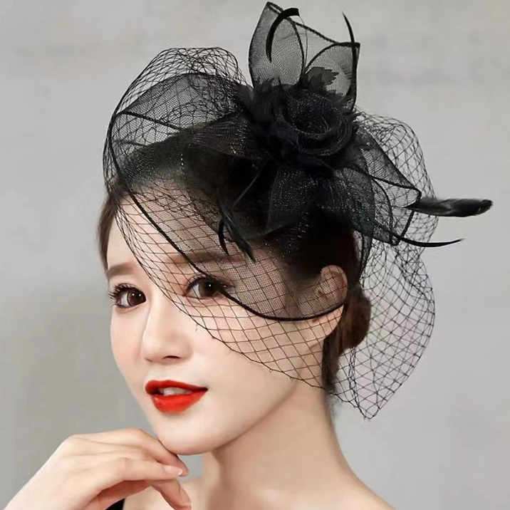 Vogelkäfig-Schleier, weißes Stirnband für Braut, russischer Tüll, Fascinator, Gesichtsnetz, Maske, Haarschmuck, Hochzeitsaccessoire, kurzer Rougeschleier – Detail 6