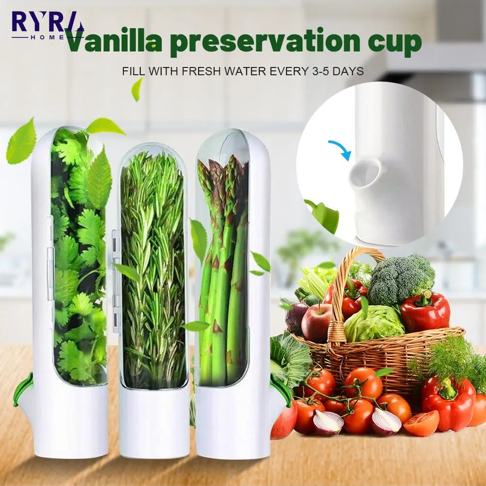 PremiumHerbStorageContainerVanillaFreshKeepingCupForVegetables