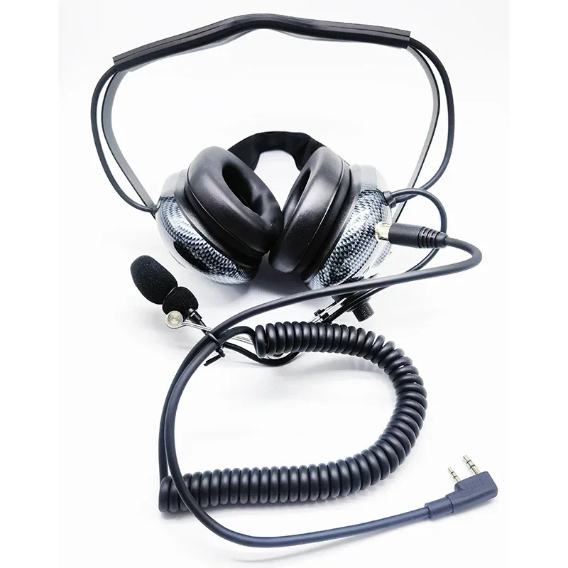 han-fibra-de-carbono-aviacao-headphone-com-cancelamento-de-ruido-ativo-behind-head-headset-para-baofeng-kidey-two-way-radio-h41-cf