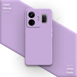 Premium Liquid Silicone Phone Case with Lens Protection - Durable Back Cover for Realme GT3 (Grass Purple)