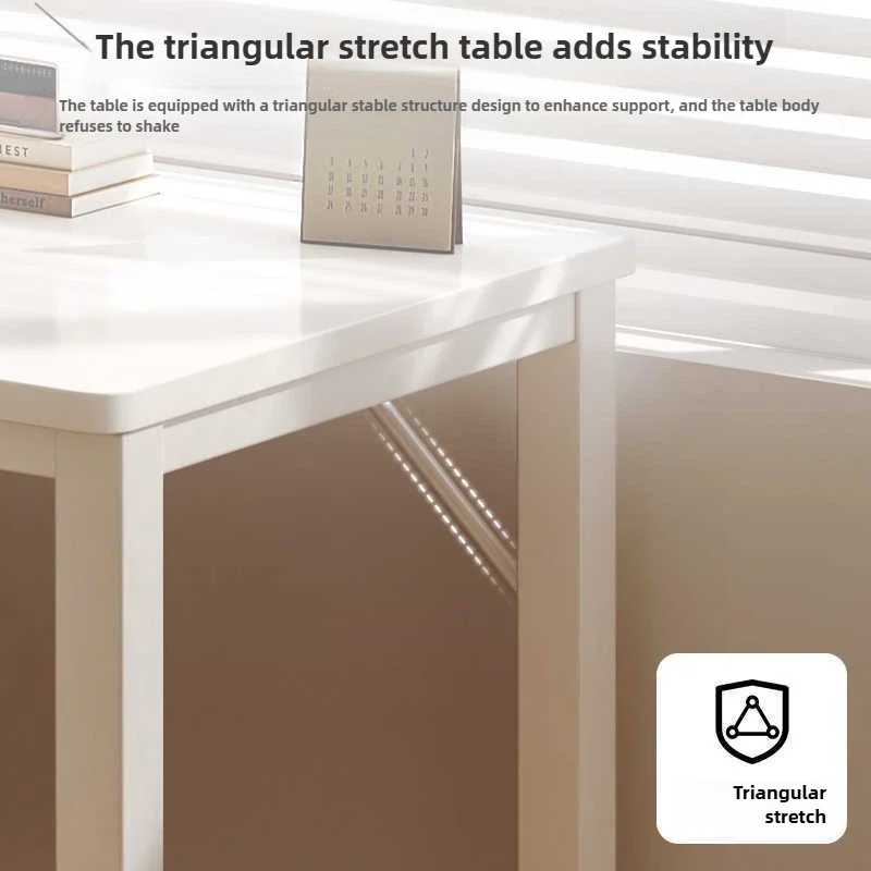 Cream Style Solid Wood Corner Home Learning Desk Bookshelf Integrated Corner Perforated Board Desktop Computer Desk 4