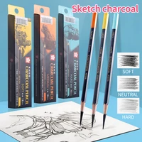 SAKURA 1/2/3Pcs Profession Charcoal Wooden Pencil Set Sketch Drawing Soft/Medium/Hard Wood Pencils Artist Student Art Supplies 1