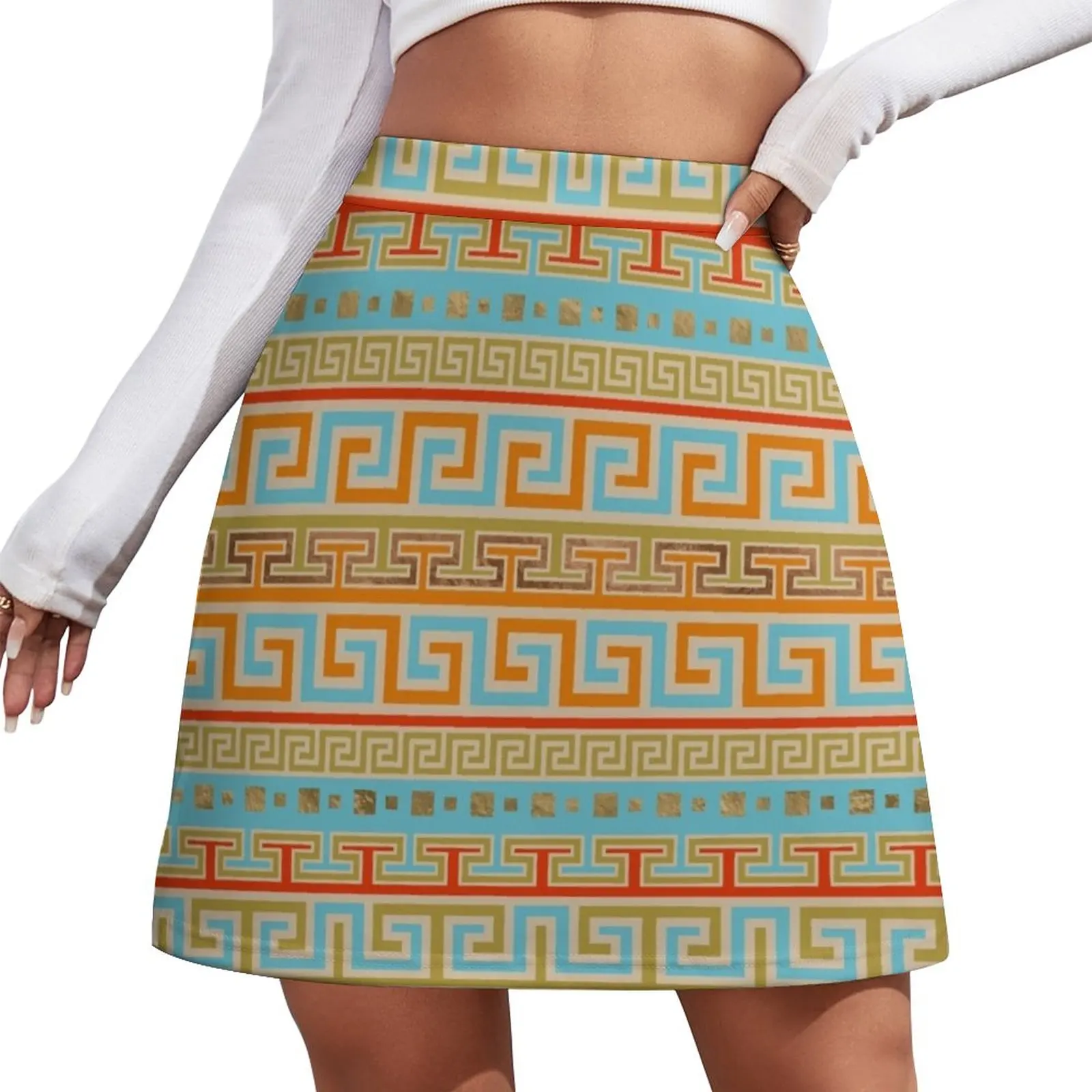 Meander Pattern - Greek Key Ornament Mini Skirt women's clothing trend 2024 korean style tales of the greek heroes