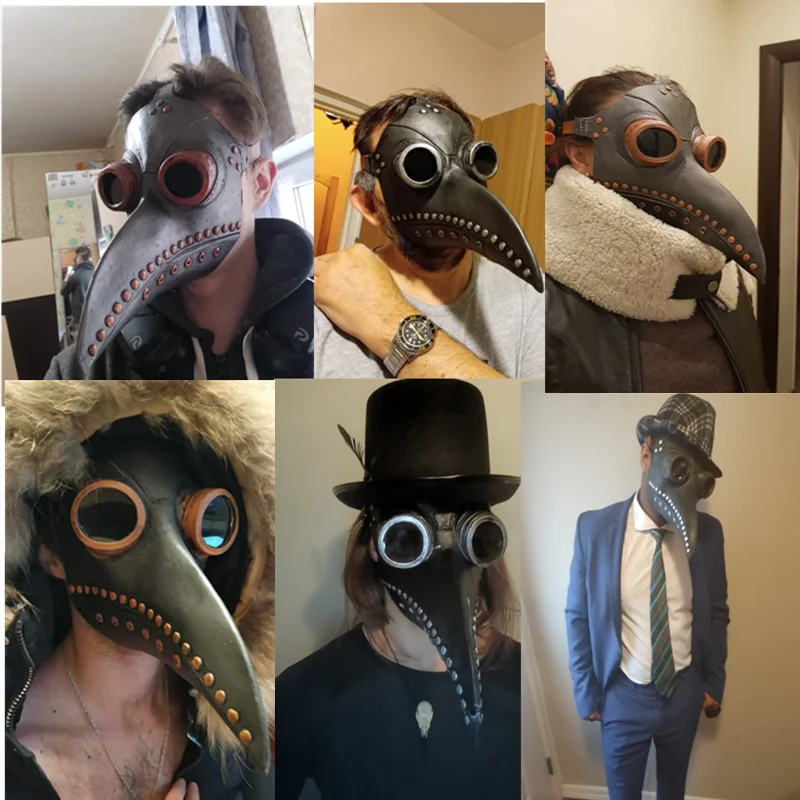 Halloween Costume Halloween Cloak Plague Doctor Mask Cosplay Costume Adult and Child Set