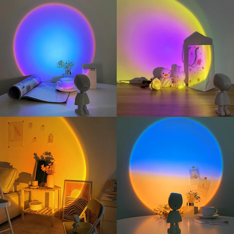 Astronaut Galaxy Projector Lamp Mini Led Projection Lamp Star Night USB  Table Sunset Lamp Night Lights for Room Atmosphere Light