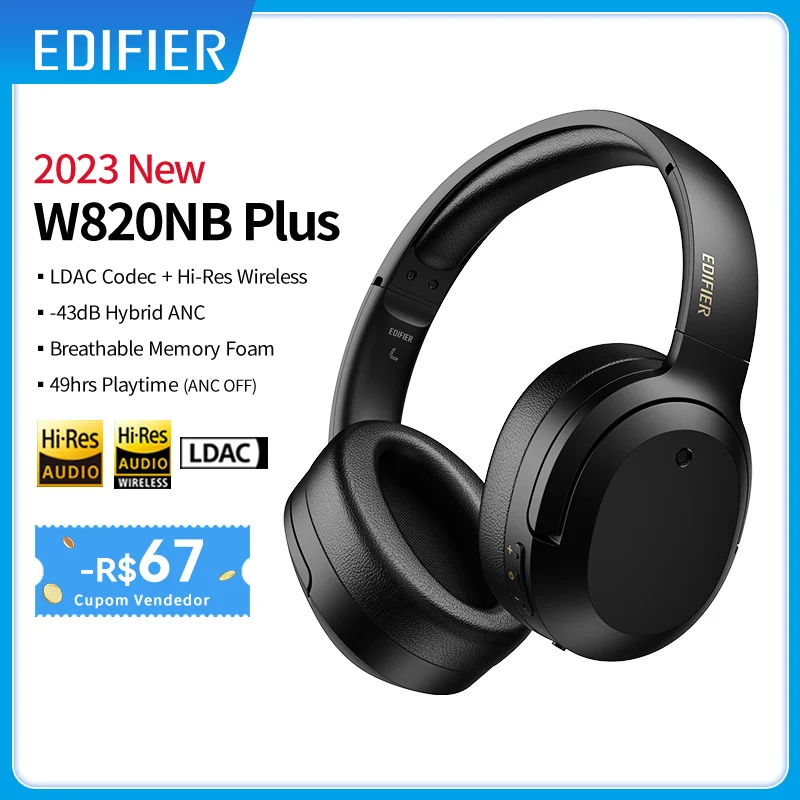 Edifier W820nb+ Hires Wireless Noise Cancelling Headphones 43db Anc