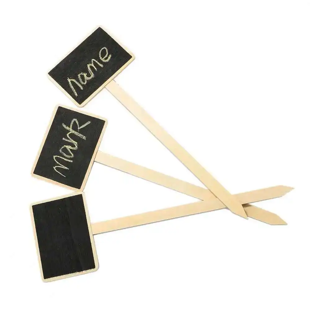 Classic Mini Retro Wooden Blackboard Price Tag Message Board Wordpad Chalkboard Garden Flower Wood Card Plug-in Sign Plaques
