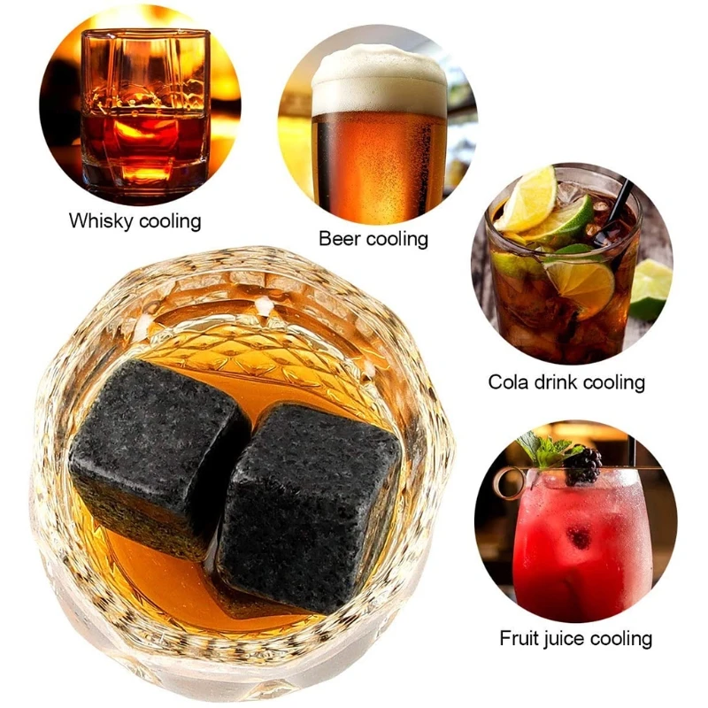 Whiskey Glass Set 6 Pcs Whiskey Bourbon Chilling Stones Wooden Box Father's Day Christmas Birthday Anniversary Present